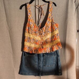 Floral Yellow Sleeveless Top